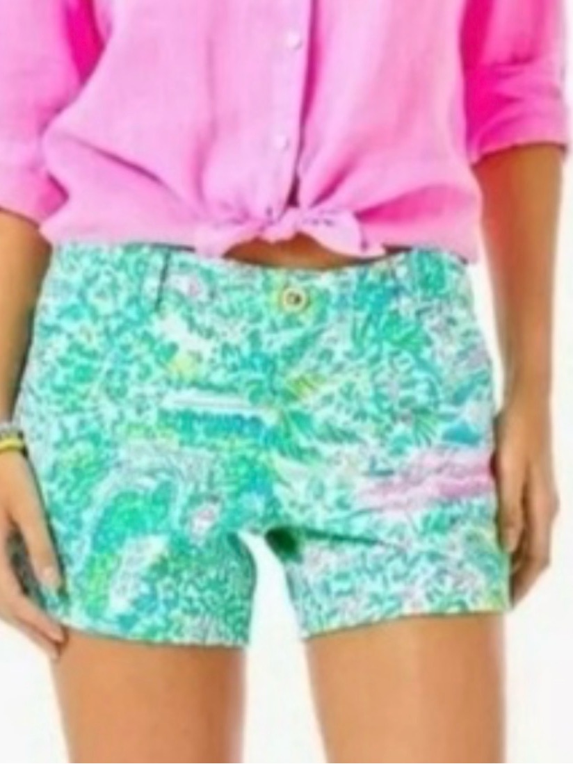 Lilly Pulitzer Callahan Knit Shorts In Tropical Sunshine Print Size 10